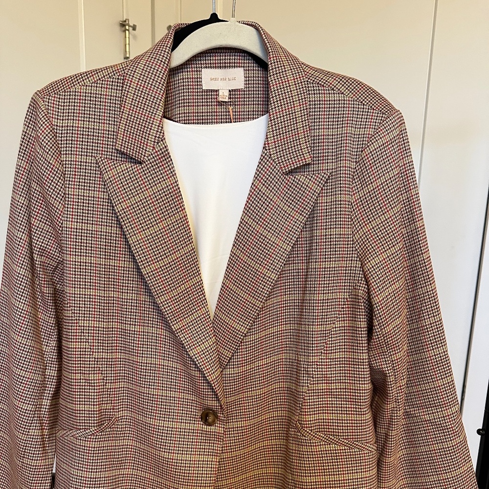 Skies Are Blue Plaid Blazer - NEW WITH TAGS